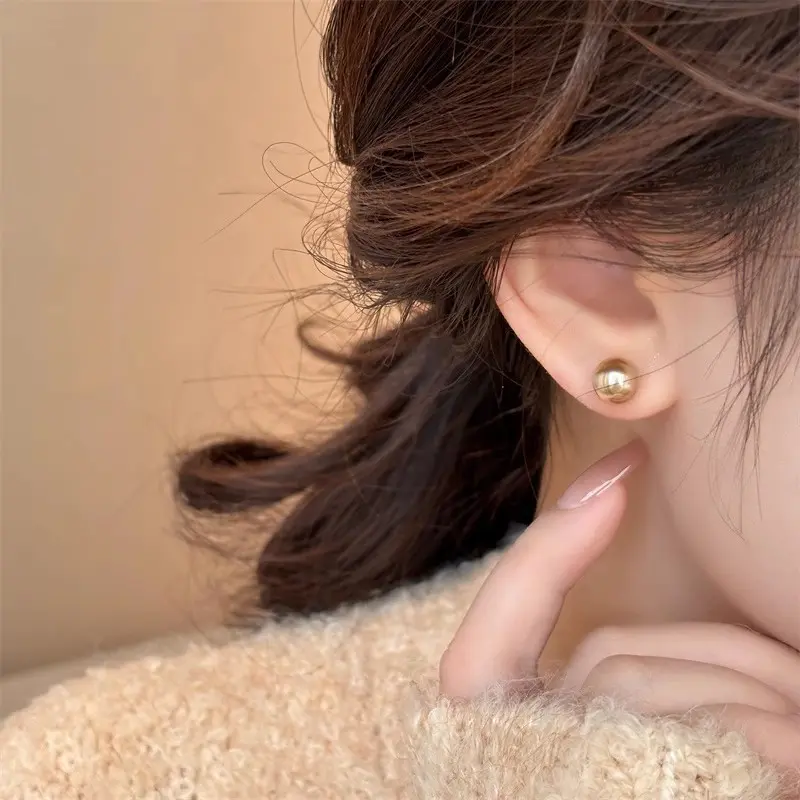 2025 New Design Features Front and Rear Contrasting Round Bead Pendants Earrings For Women Unusual Jewelry Accessories For Girls