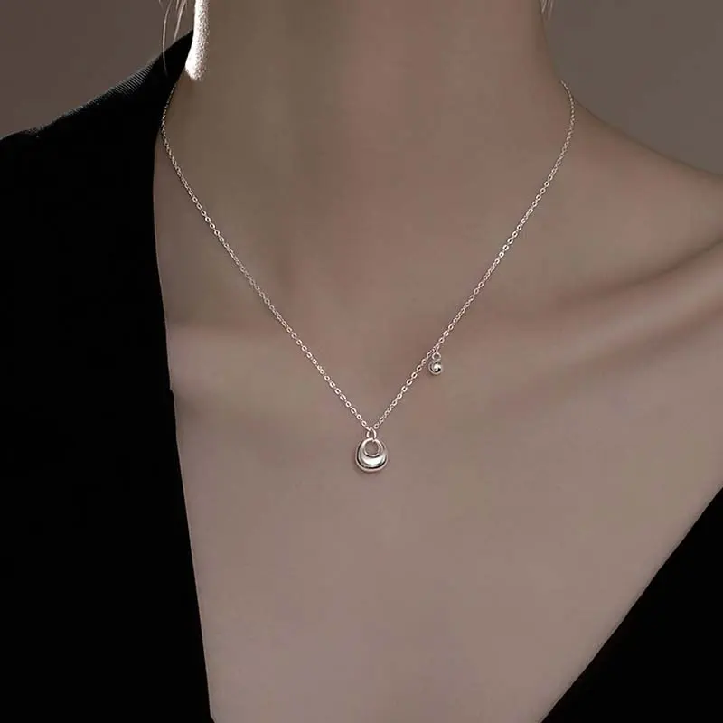 Fashion Cute Silver Color Lucky Bag Ball Pendant Necklace for Women Adjustable Elegant Clavicular Chain Accessories Jewelry Gift