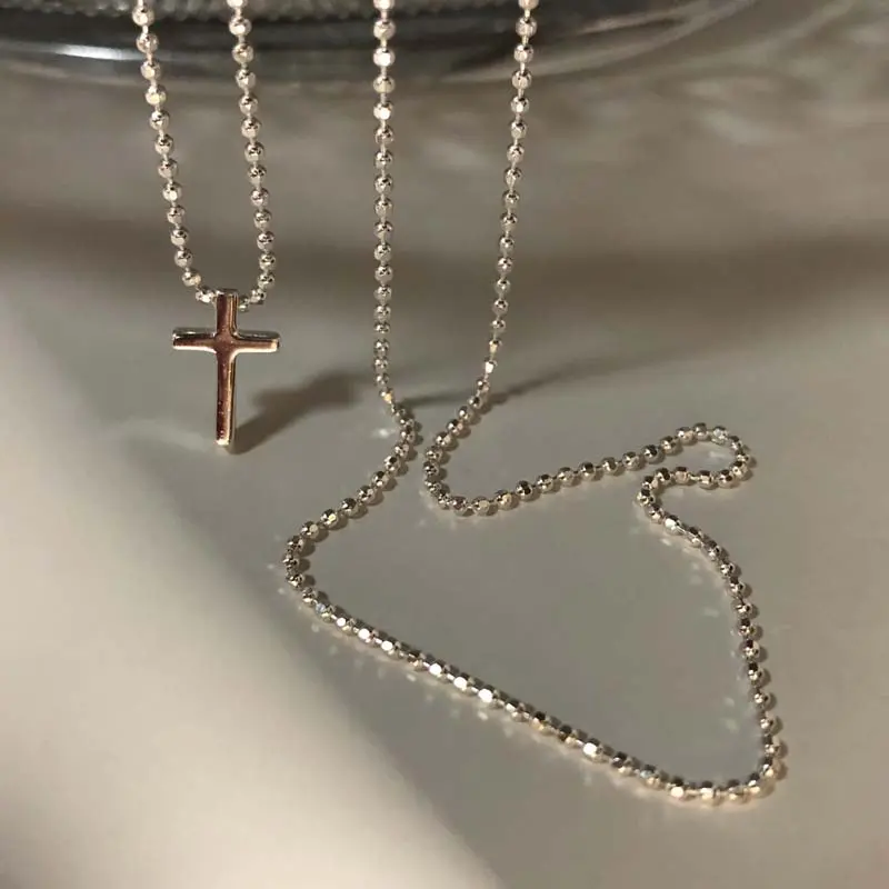 Fashion Silver Color Double Layer Cross Pendant Necklaces For Women Sparkling Clavicle Chain Choker Charm Necklace Jewelry Gifts