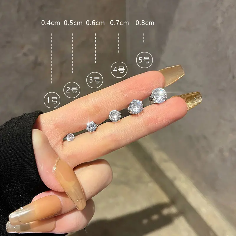 1Pcs Sliver Color Zircon Magnetic Ear Clip for Women Men Luxury Sparkling Crystal Without Piercing Ear Clip Ear Cuff Jewelry