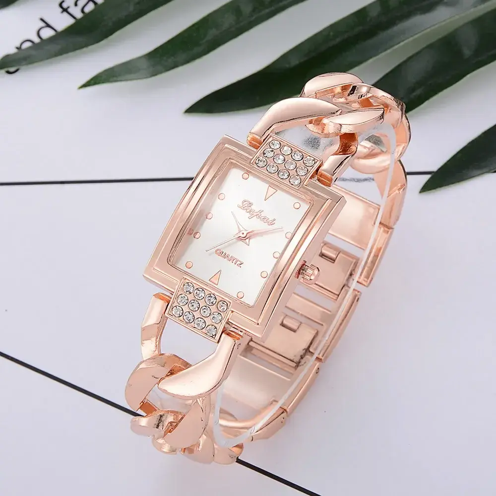 Women's Watches Top Brand Luxury Gold Bracelet Watch Women Watches Rhinestone Ladies Watch Clock Reloj Mujer Montre Femme