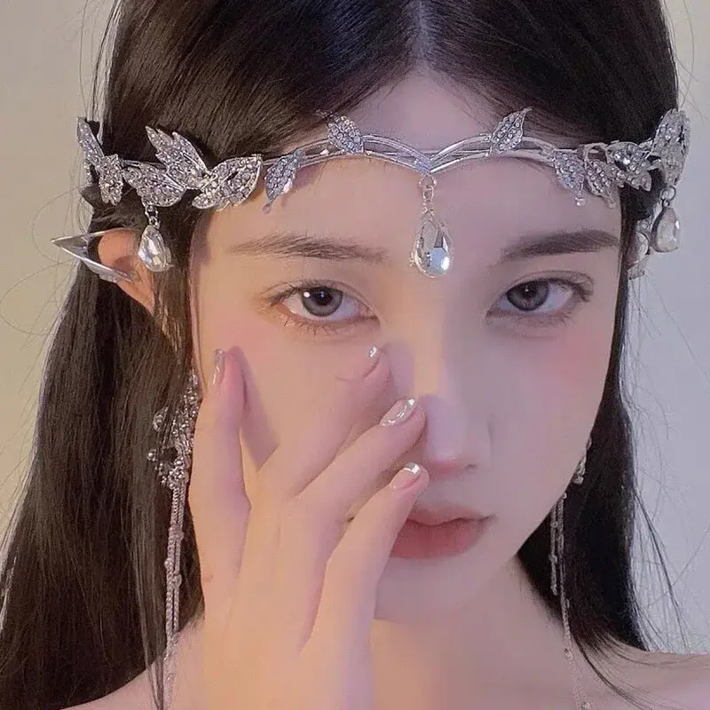 New Fashionable Elf Crown Hair Jewelry Heart Shape Ethnic Style Oriental Gentle and Elegant Hair Band Hair Accessories for Women