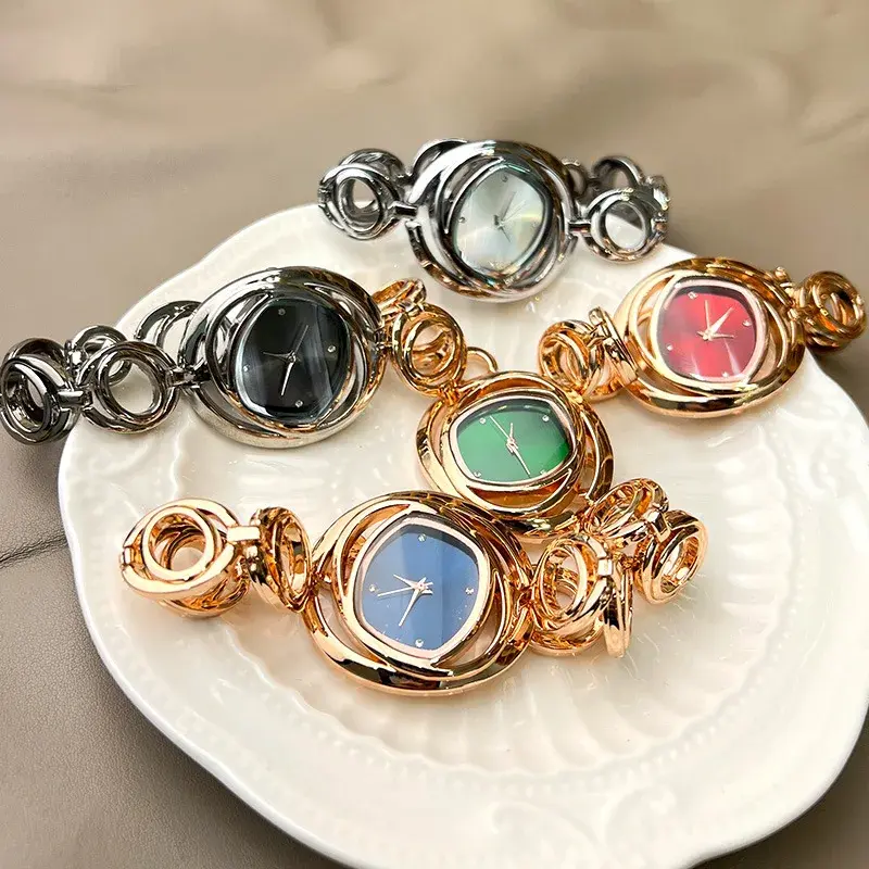 Luxury Classic Golden Watch Women Fashion Women Wristwatches Relojs Para Mujer Alloy Strap Round Rhinestone Dail Quartz Watches