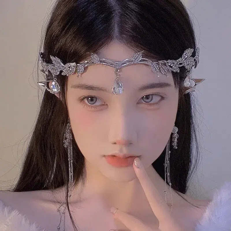 New Fashionable Elf Crown Hair Jewelry Heart Shape Ethnic Style Oriental Gentle and Elegant Hair Band Hair Accessories for Women