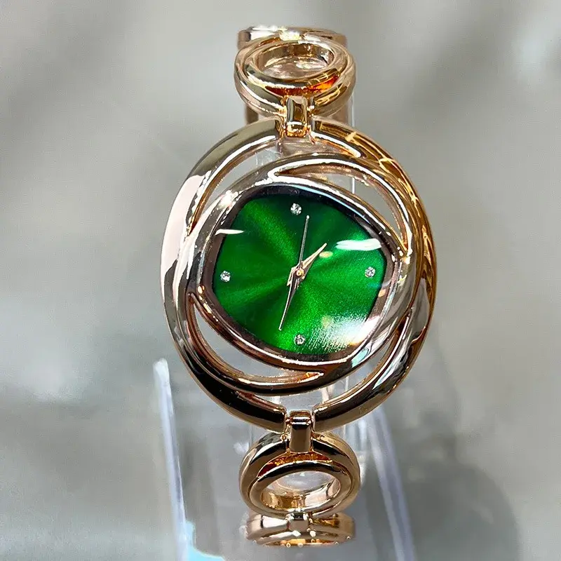 Luxury Classic Golden Watch Women Fashion Women Wristwatches Relojs Para Mujer Alloy Strap Round Rhinestone Dail Quartz Watches