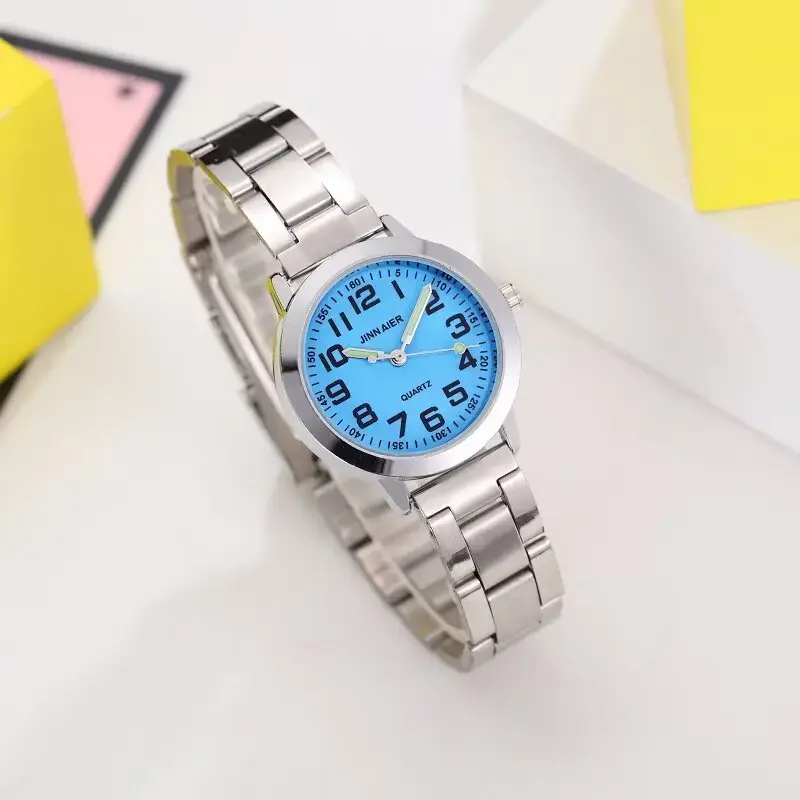 New Children's Boys Girls Watches Stainless Steel Students Quartz Adult Watch Birthday Gift Relojes Montres Kol Kaati