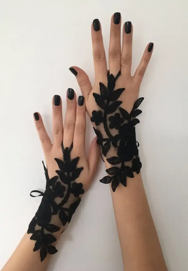 Soft Gloves Ladies Short White Lace Fingerless Net Goth Gothic Fancy Dress Weddingg Tights Stockings Wedding Accessories