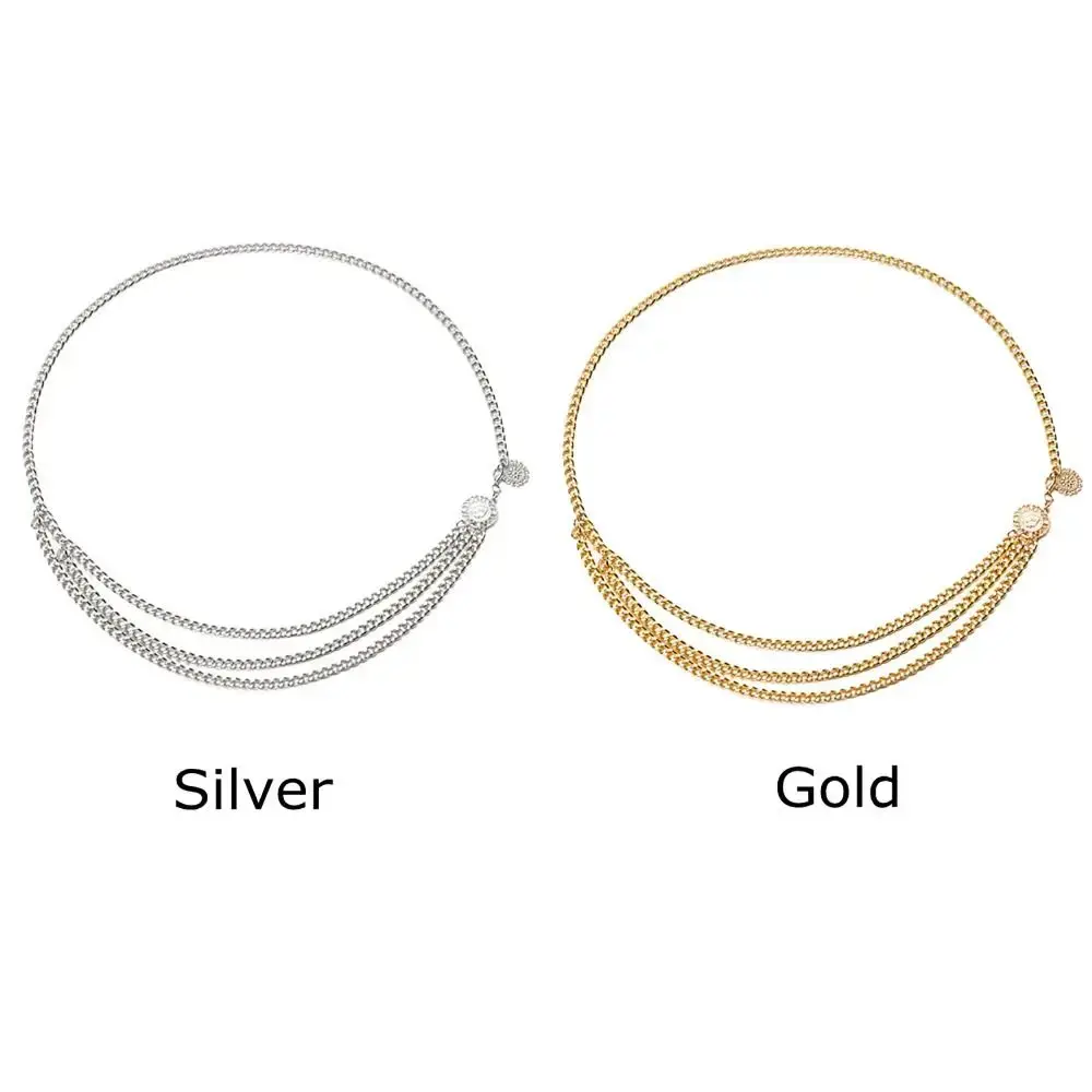 Antique Jewelry Ethnic Style Body Chain Adjustable Retro Metal Chain Belt Body Accessory Sunflower Round Waist Chain Women