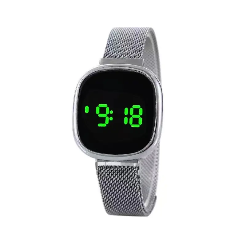 Simple and Versatile Children's Watch Fashionable Square Mesh with LED Men's and Women's Electronic Watch Student Holiday Gift