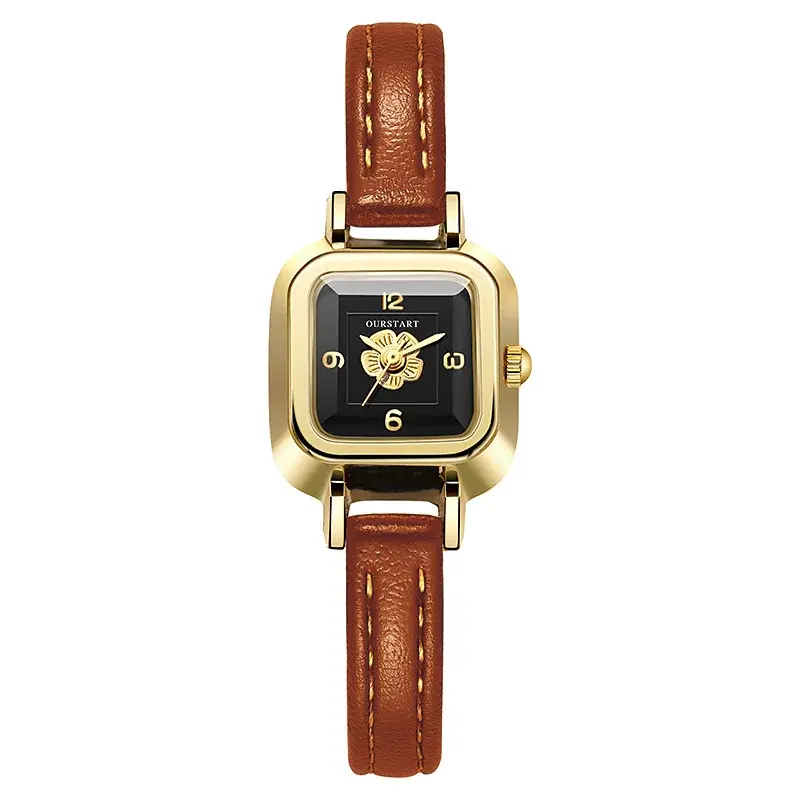 Simple Women's Watch Casual Fashion Flower Dial Thin Leather Belt Quartz Wristwatch Relojes Para Mujer Clock Dropshipping