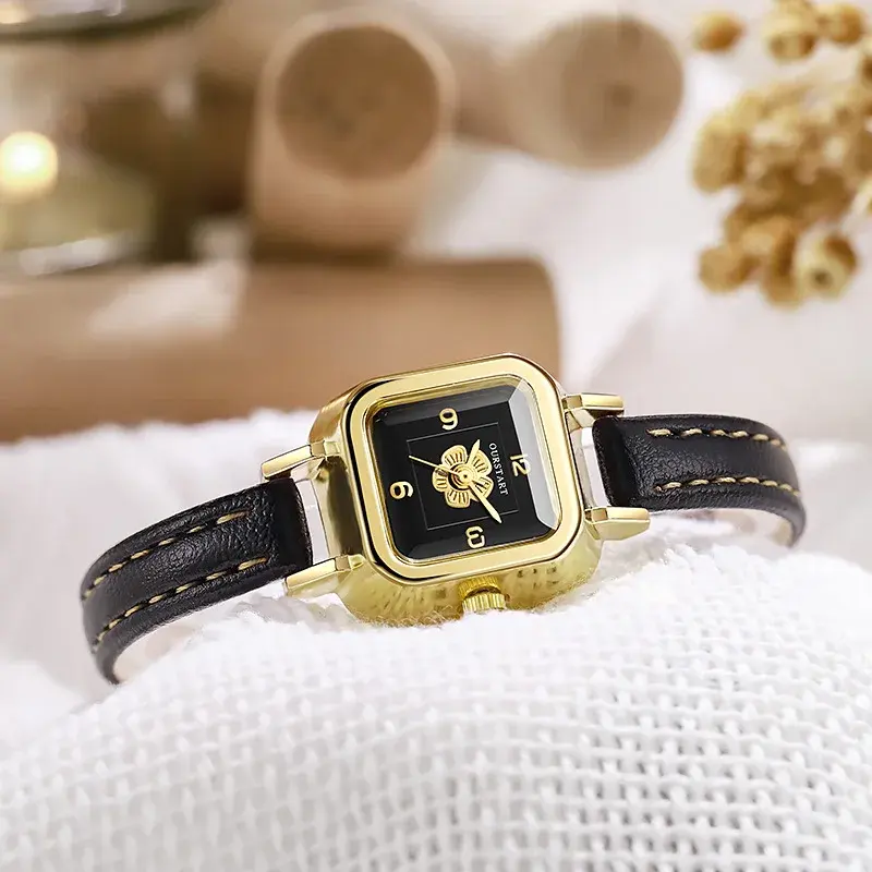 Simple Women's Watch Casual Fashion Flower Dial Thin Leather Belt Quartz Wristwatch Relojes Para Mujer Clock Dropshipping
