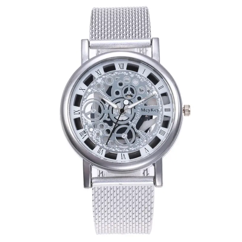 Fashion Skeleton Men's Watches Quartz Leather Bracelet Strap Wristwatch Luxury Business Watches Men's Gifts Wholesale Available