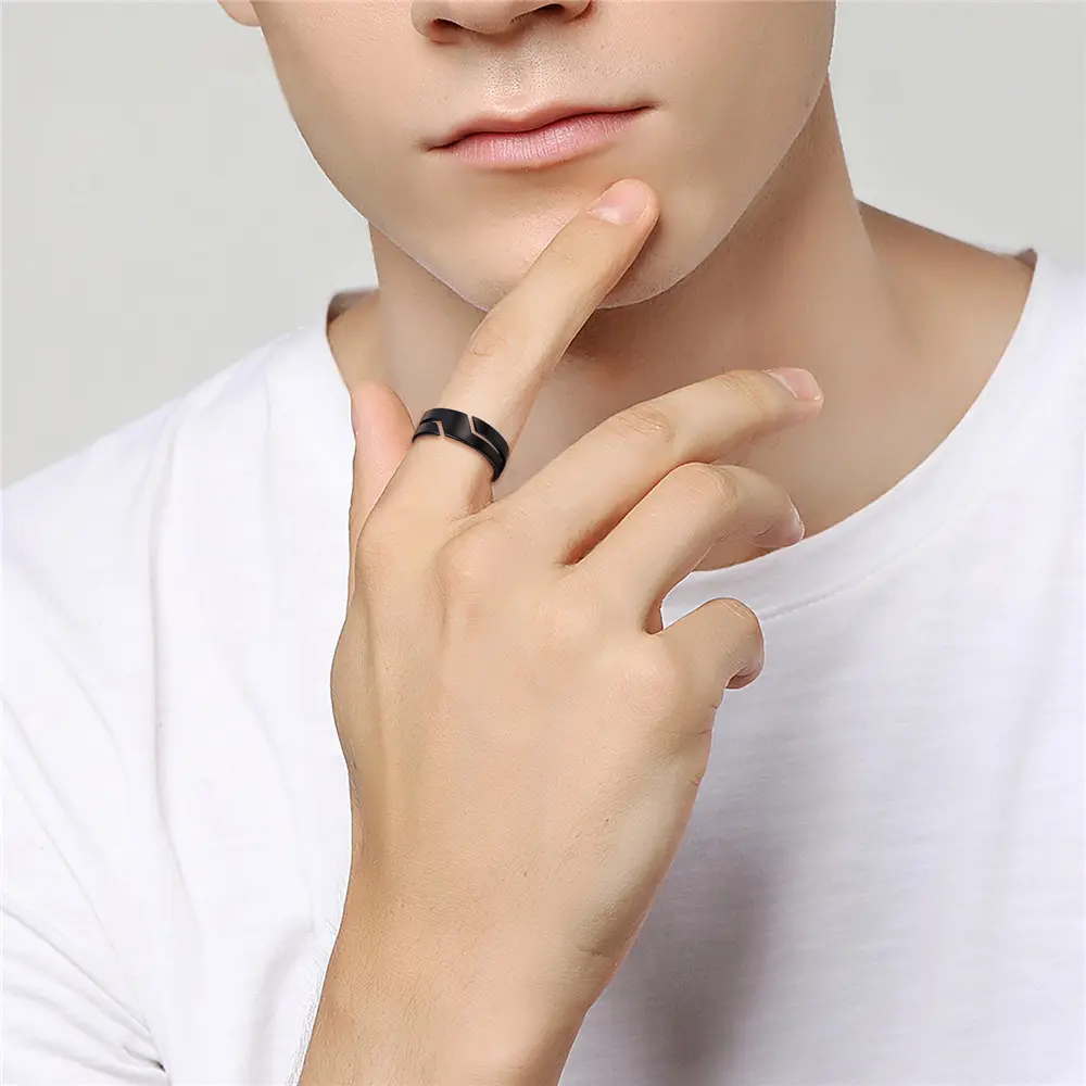 Fashion Simple Stainless Steel Couple Ring for Men Women Casual Finger Rings Jewelry Engagement Anniversary Gift 2023 New