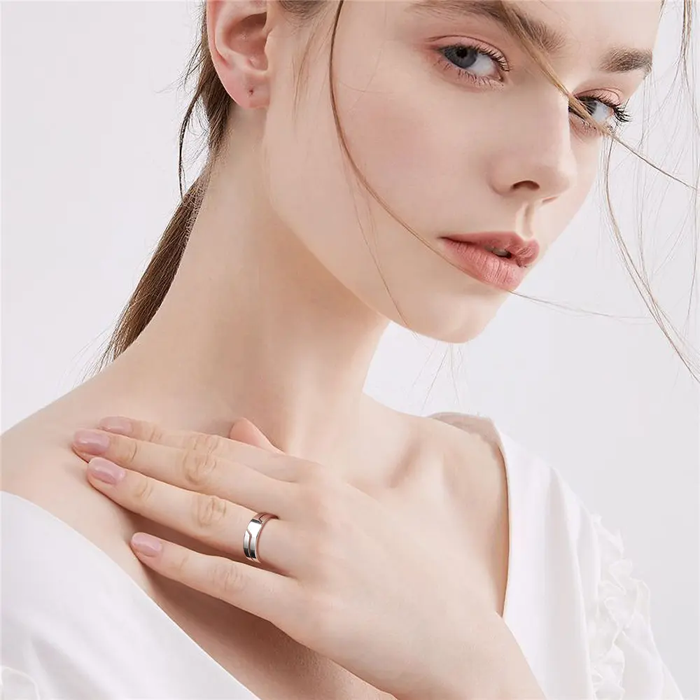 Fashion Simple Stainless Steel Couple Ring for Men Women Casual Finger Rings Jewelry Engagement Anniversary Gift 2023 New