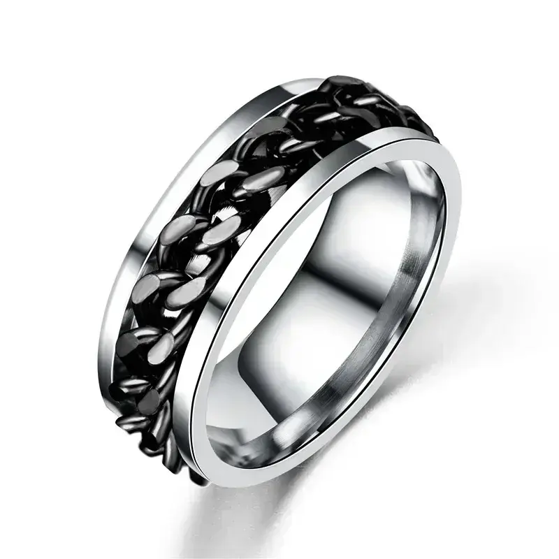 Anxiety Ring Fidget Spinner Rings for Women Stainless Steel Rings Fidgets Rotate Freely Anti Stress Accessories Men's Jewelry