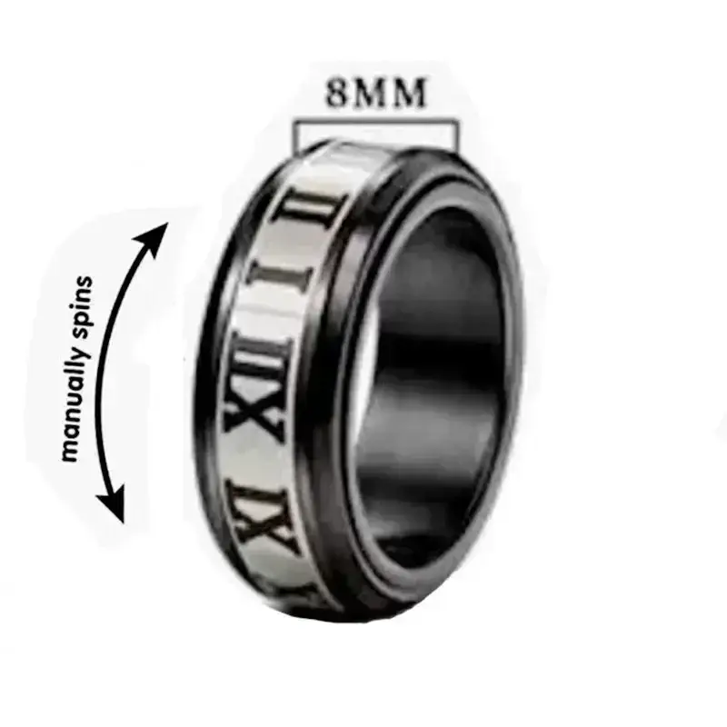 Anxiety Ring Fidget Spinner Rings for Women Stainless Steel Rings Fidgets Rotate Freely Anti Stress Accessories Men's Jewelry