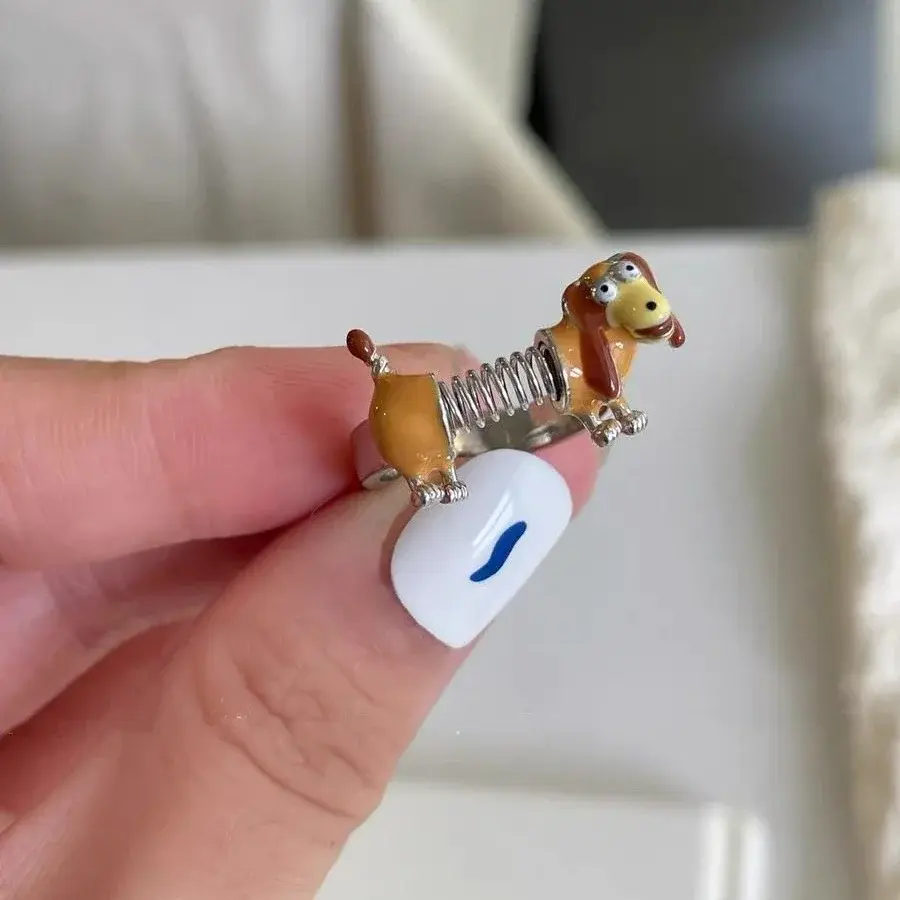 Adjustable Cute Dog Open Ring Unisex Alloy Electroplated Fashion Personality All-match Men's Spring Accessory