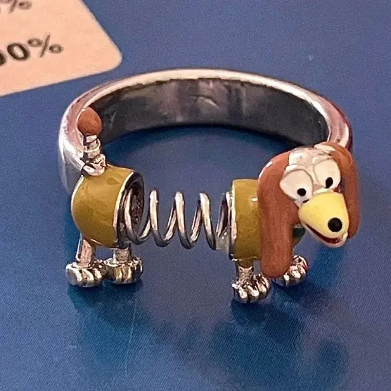 Adjustable Cute Dog Open Ring Unisex Alloy Electroplated Fashion Personality All-match Men's Spring Accessory