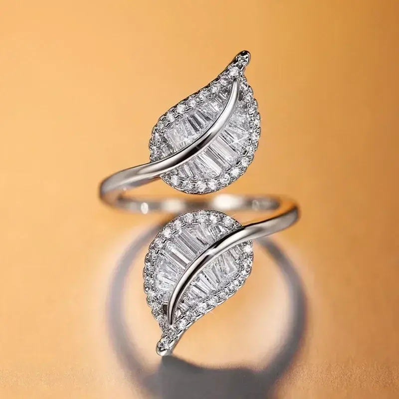 925 Sterling Silver Tree Branch Shape Ring Charm Sparkling Zirconia Rings Birthday Party Gift for Women Fine Jewelry Accessories