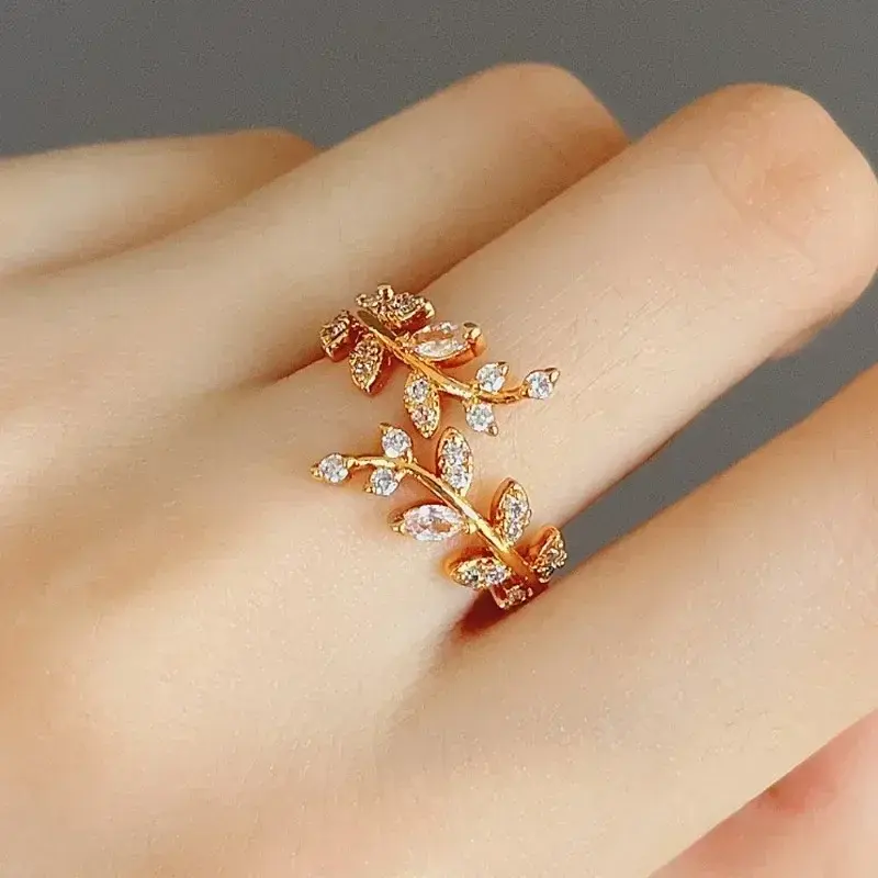 925 Sterling Silver Tree Branch Shape Ring Charm Sparkling Zirconia Rings Birthday Party Gift for Women Fine Jewelry Accessories