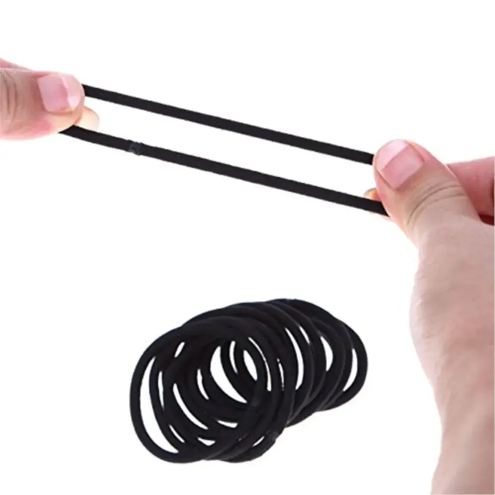 10/30/50pcs 3MM Black Small Hair Ties Elastic Hair Ties Ring Ponytail Holders for DIY Women Man Thick Curly Headband Accessories
