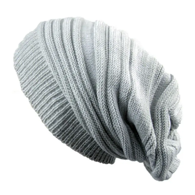 Men and Women Hat Mixed Color Cotton Striped Hip Hop Winter Warm Hat Scarf Beanies Knit Long Loose Hat Gorro Headdress 2022