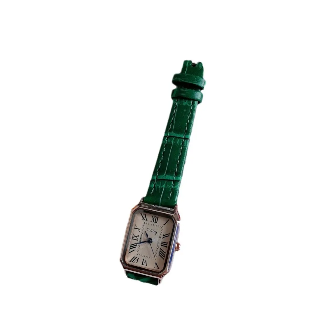 Casual Retro Roman Dial Quartz Watches Ladies Rectangle Leather Strap Wristwatch Clock Fashionable for Women Reloj De Mujer