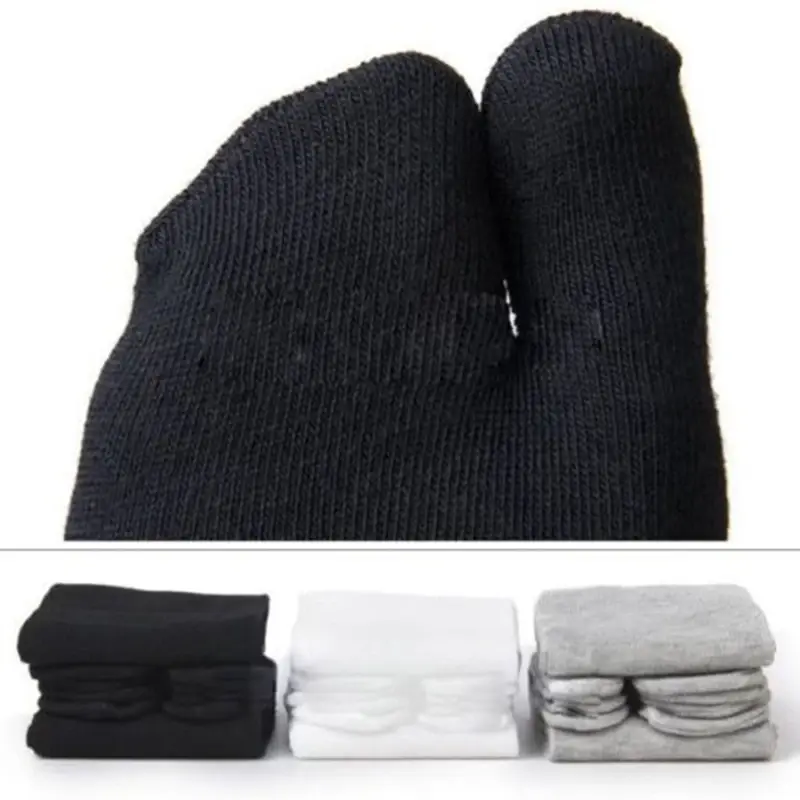 Bamboo  Japanese Men and Women Summer Fiber Two Finger Socks Black Kimono Flip Flop Sandal Split Ninjia White Tabi Toe Socks