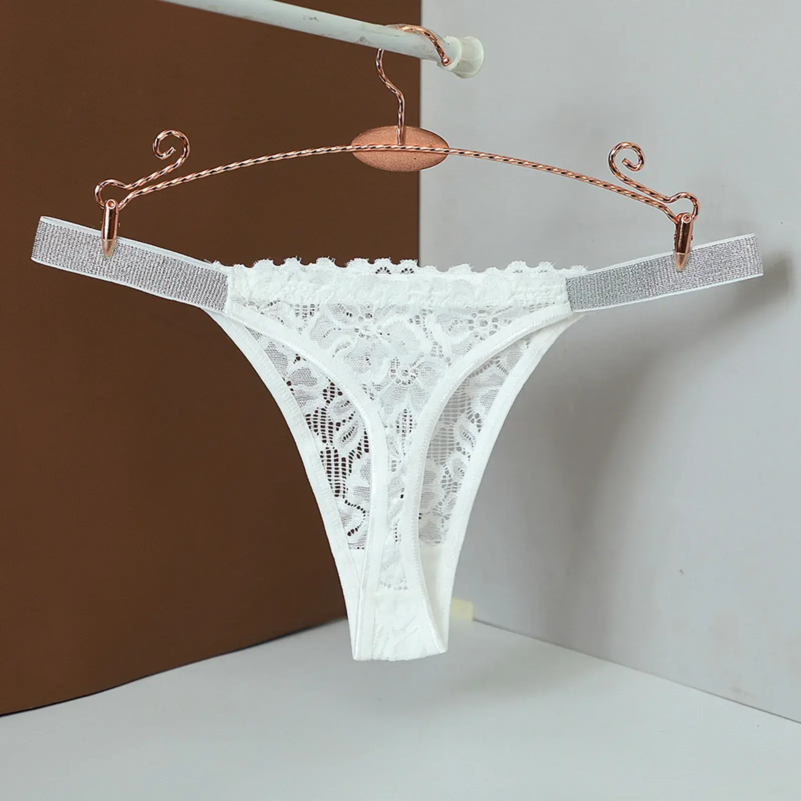 Sexy Lingerie Undies Mid Waist Sexy Solid Color Lace Thong Peach Panties Thong Panties Woman'S Underwear Стринги Женские
