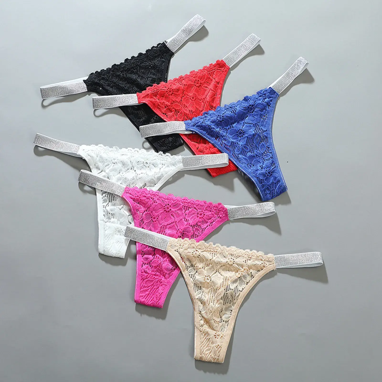 Sexy Lingerie Undies Mid Waist Sexy Solid Color Lace Thong Peach Panties Thong Panties Woman'S Underwear Стринги Женские