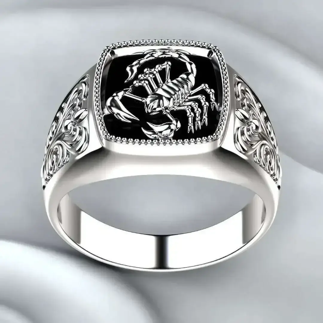 Unisex Viking Nordic Mythology Giant Wolf Ring - Fashion Hip Hop Rock Style Defense Totem Punk Finger Accessory for Men