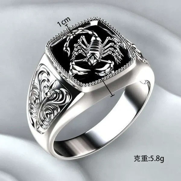 Unisex Viking Nordic Mythology Giant Wolf Ring - Fashion Hip Hop Rock Style Defense Totem Punk Finger Accessory for Men