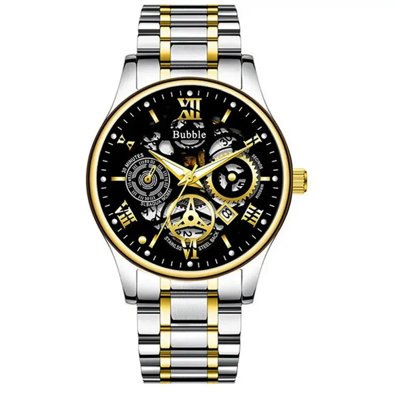 Watch for Men Trendy High End Light Luxury Versatile Quartz Watches Glow Waterproof Roman Hollow Male's Clock Watch