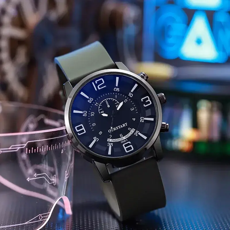 Fashion Silicone Men Watches Big Dial Quartz Wristwatches Simple Watches Reloj Male Casual Watch Clock Gift Reloj Hombre