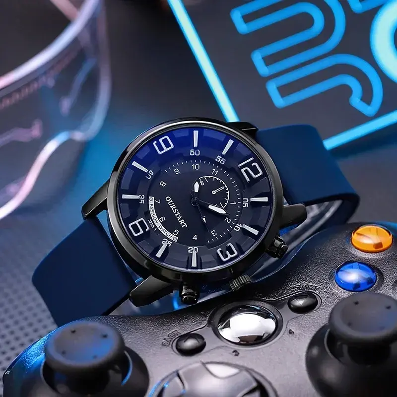 Fashion Silicone Men Watches Big Dial Quartz Wristwatches Simple Watches Reloj Male Casual Watch Clock Gift Reloj Hombre
