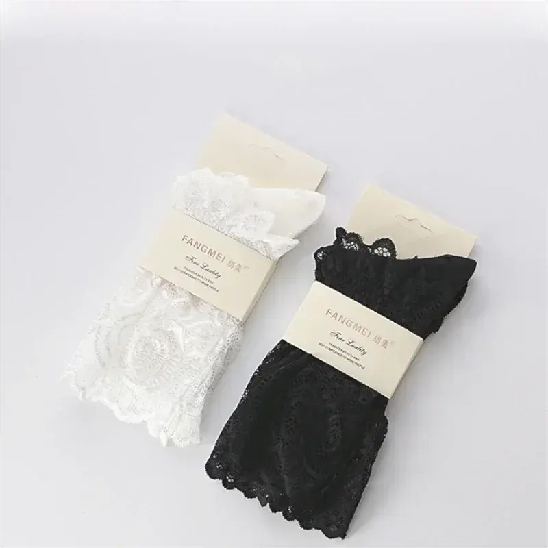 Sexy Lace Floral Mesh Socks Women Black Transparent Short Cotton Sock For Ladies Elastic Retro Cute Socks Female New 2022