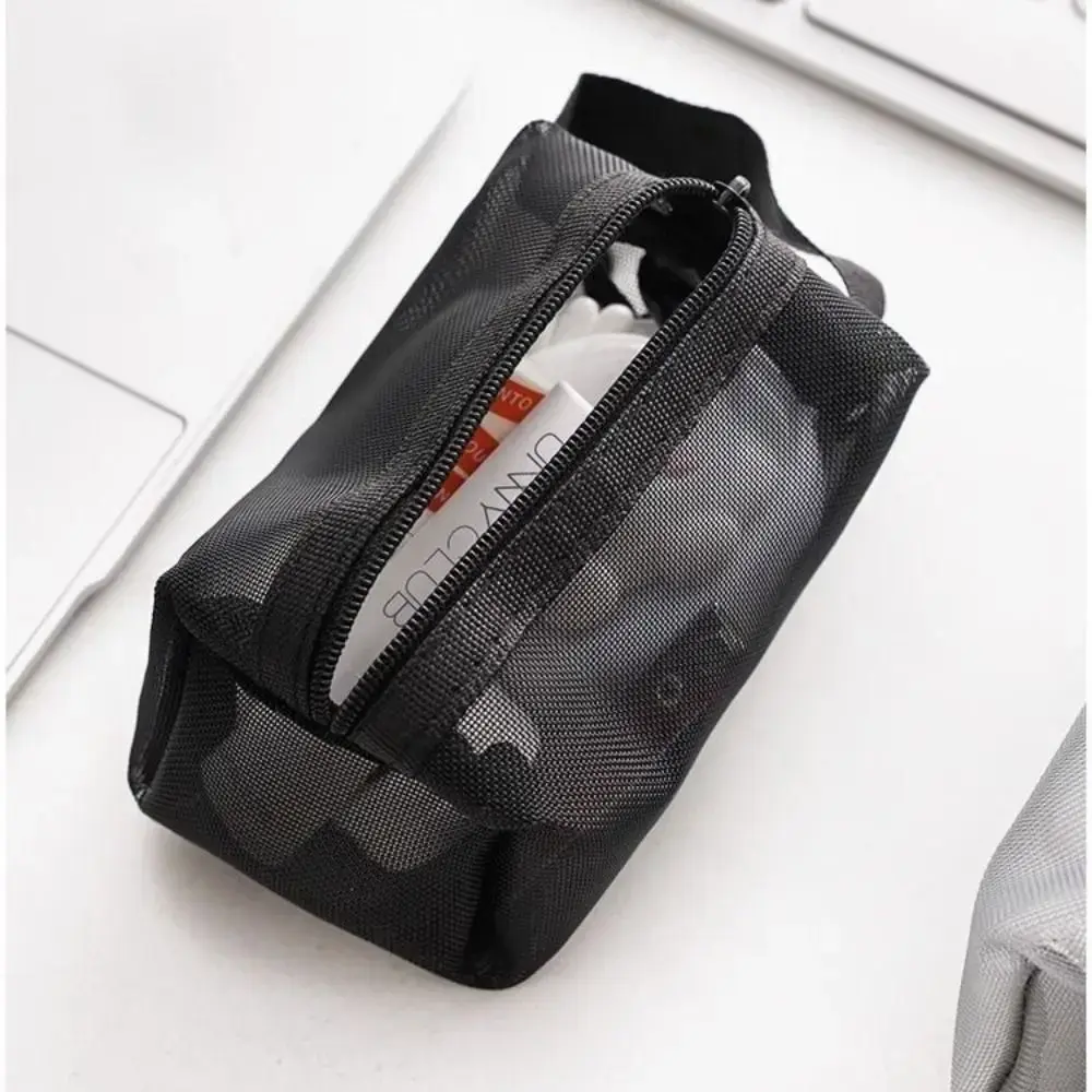 Multipurpose Breathable Square Mesh Storage Pouch Lightweight Mini Wash Bag Mini Zipper Coin Purse Large Capacity Key Bags