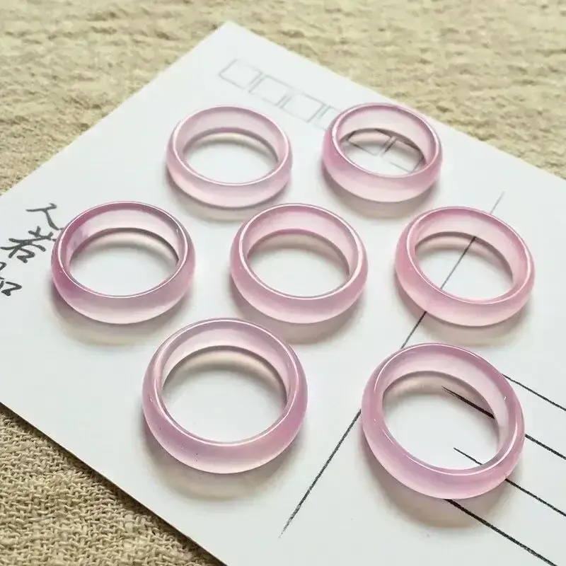 Natural Chalcedony Agate Ring Chinese Vintage Rings for Women's Fashion Ring Fashion Jewelry Couple Ring Gift Charm Jewelry