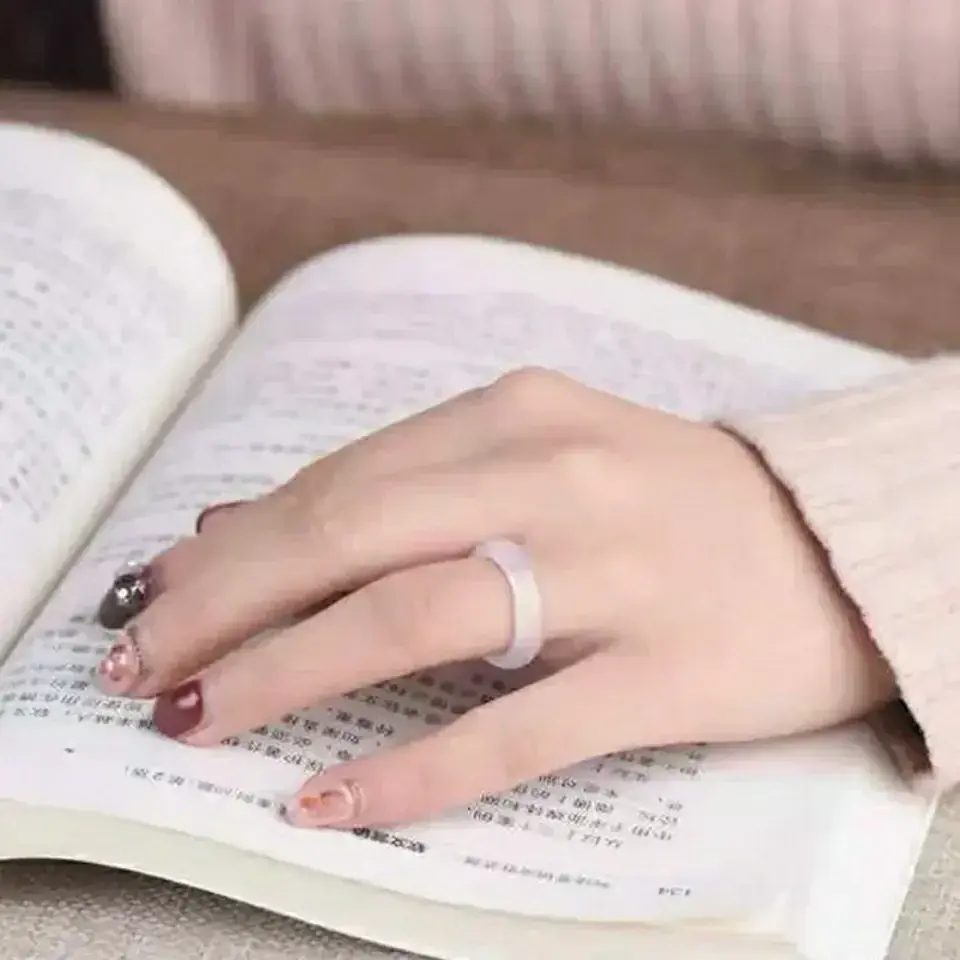 Natural Chalcedony Agate Ring Chinese Vintage Rings for Women's Fashion Ring Fashion Jewelry Couple Ring Gift Charm Jewelry