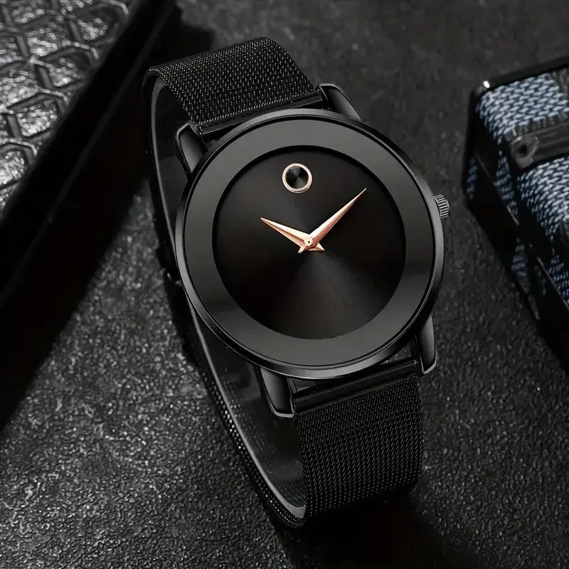 New Men Business Watches Luxury Men Steel Mesh Band Watch Fashion Quartz Watches Man Clock Relogio Masculino Reloj Hombre