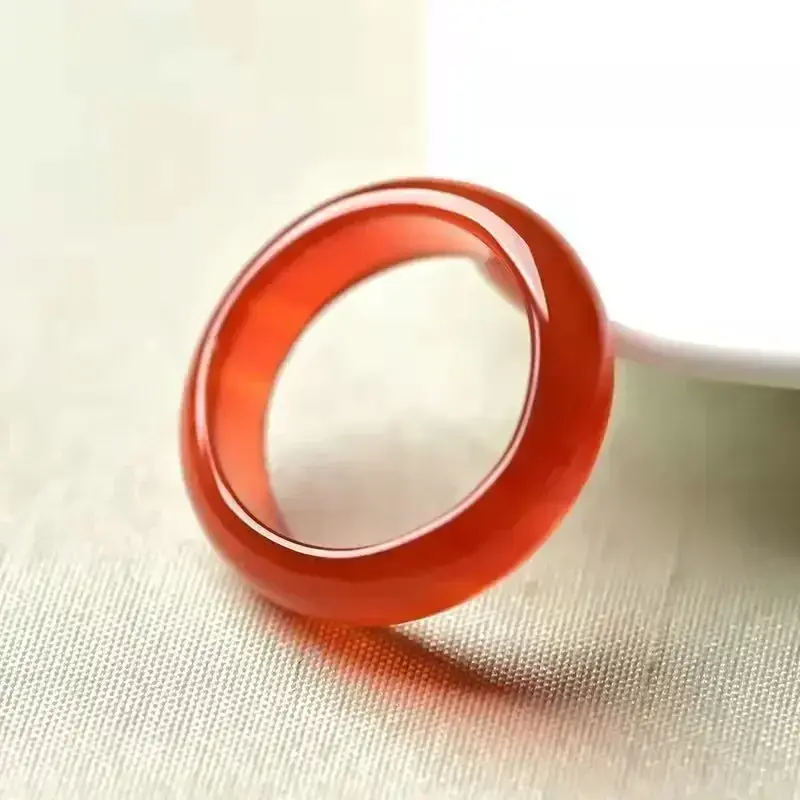 Natural Chalcedony Agate Ring Chinese Vintage Rings for Women's Fashion Ring Fashion Jewelry Couple Ring Gift Charm Jewelry