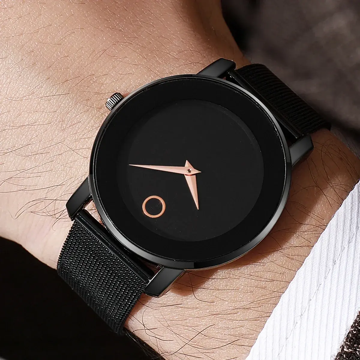 New Men Business Watches Luxury Men Steel Mesh Band Watch Fashion Quartz Watches Man Clock Relogio Masculino Reloj Hombre