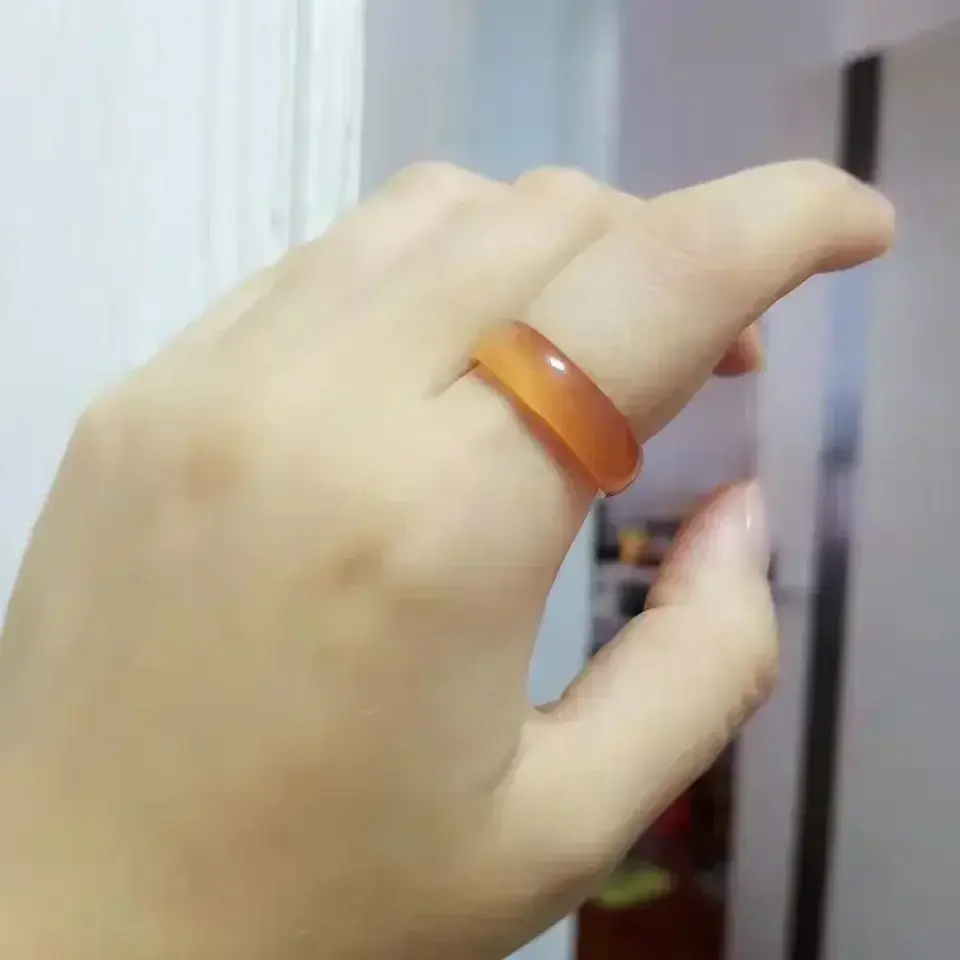 Natural Chalcedony Agate Ring Chinese Vintage Rings for Women's Fashion Ring Fashion Jewelry Couple Ring Gift Charm Jewelry