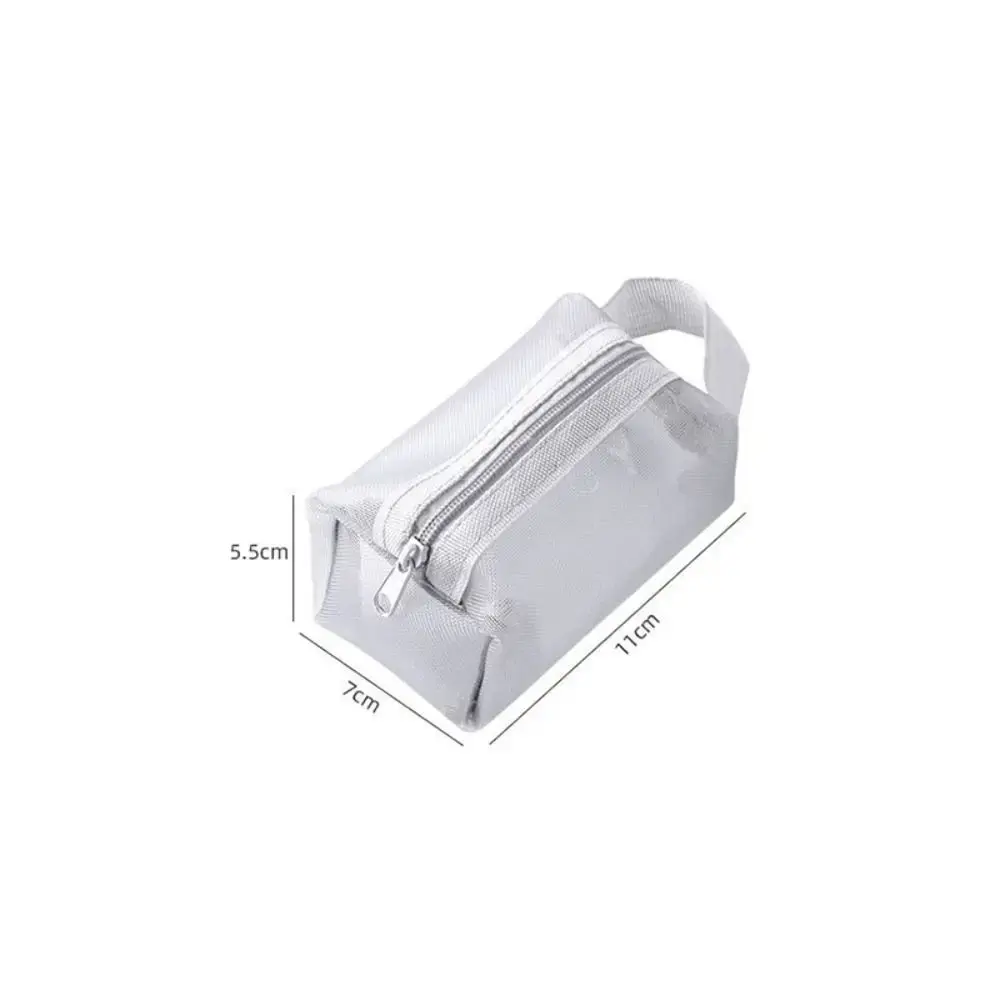 Multipurpose Breathable Square Mesh Storage Pouch Lightweight Mini Wash Bag Mini Zipper Coin Purse Large Capacity Key Bags
