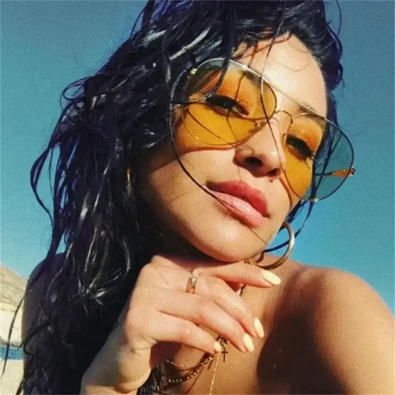 Pilot Yellow Sunglasses Women Day Night Vision Glasses Classic Brand Designer Male Sun Glasses for Driving Clear Lens Glasses