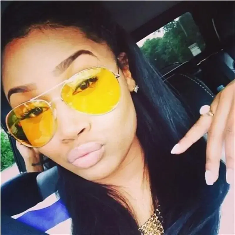 Pilot Yellow Sunglasses Women Day Night Vision Glasses Classic Brand Designer Male Sun Glasses for Driving Clear Lens Glasses