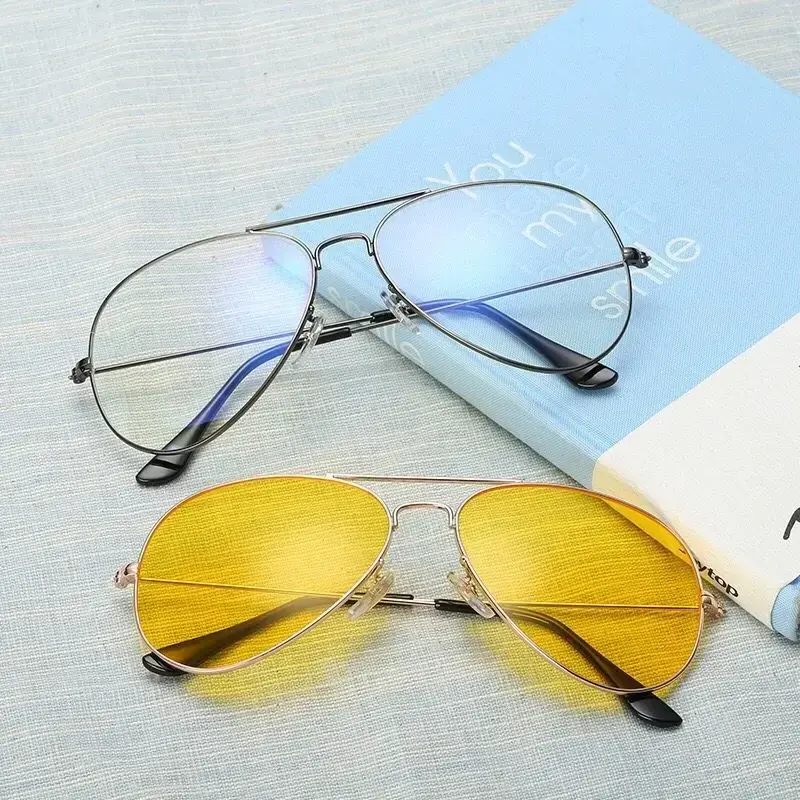 Pilot Yellow Sunglasses Women Day Night Vision Glasses Classic Brand Designer Male Sun Glasses for Driving Clear Lens Glasses