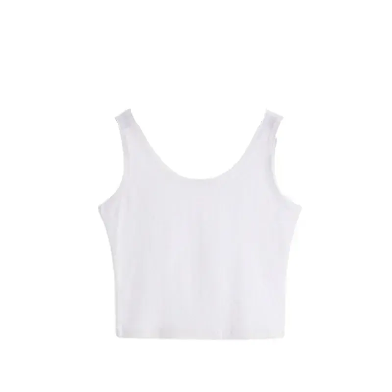 High Waisted Short Cut with Exposed Navel, Worn on The Outside, with A Small Suspender Vest and Sleeveless Top Underneath Female