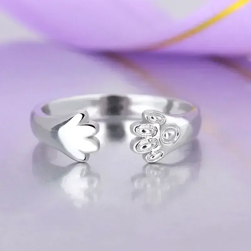 Newest Women Vintage Style Jewelry Girls Lovely Party Ring Fashion Small Hand 925 Sterling Silver Needle Finger Rings Lover Gift