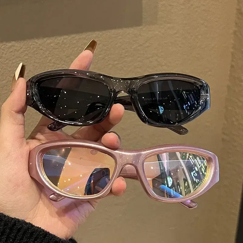 Popular Women's Sunglasses 2024 Punk Sunglasses Unique Oval Sun Glasses Men Goggle Shades Mirror Colorful Y2K Eyewear